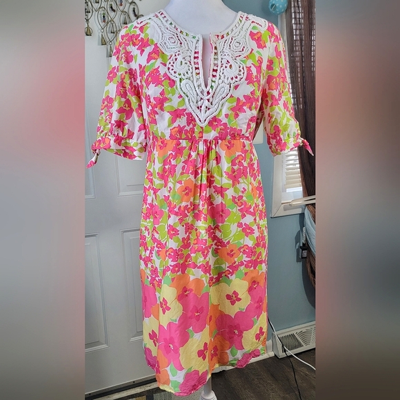 Lilly Pulitzer Dresses & Skirts - Lilly Pulitzer Falling For You Mini Dress Women's 4 Pink & Orange 100% Cotton